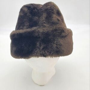 Vintage United Hatters Hat Womens Medium Winter Cossack Faux Fur Brown